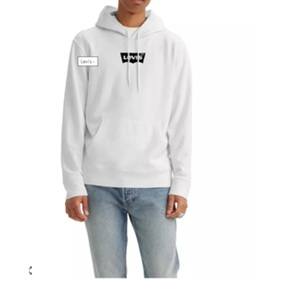 LEVI'S Men's Standard Fit Graphic Hoodie Sweatshirt XXL White NWT - Picture 1 of 2